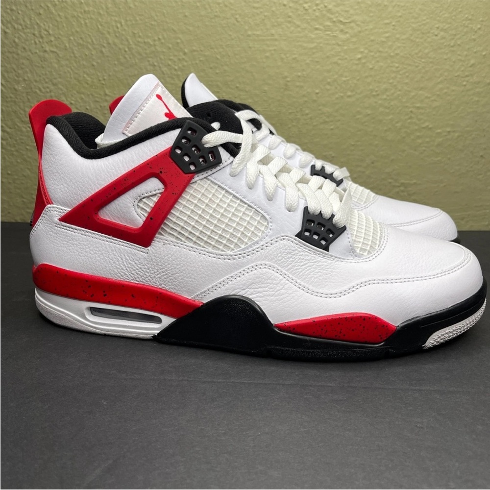 Air Jordan 4 Red Cement Basketball Shoes Men's Size 9.5 DH6927-161